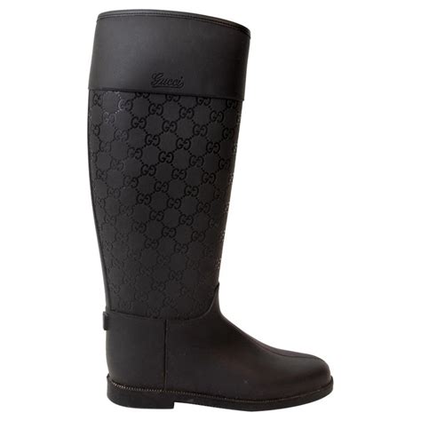 gucci rain boots for women|Gucci monogram thigh high boots.